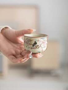 1/2/4/6pcs Ceramic Tea Cups, Vintage Home & Guest Tea Cups, Kung Fu Tea Cups, Black Tea Cups, Water Cups, Espresso Cups, Gift Cups, Suitable For Daily Use, Gatherings, Parties - Multicolor - View 1