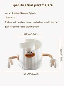 Cute Cartoon 360° Rotating Makeup Brush Holder, Multi-Grid Divided Storage Cup,It Organizes Makeup Brushes, Combs And Makeup Sponge. Non-Slip Rotating Base Keeps Items Easy To Reach, Perfect For Vanity Table And Bathroom Counter Storage. - Multicolor - View 2