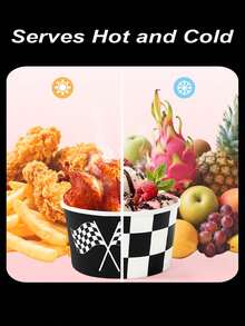 10pcs Black & White Racing Theme Paper Bowls, Racing Theme 1st Birthday Party Disposable Food Trays Paper Plates Snack Trays Food Containers Dessert Cups, Suitable For Snacks, Cake Decoration, Baby Shower Party, Gender Reveal Party Decoration, Birthday Party Decoration, Tabletop Decoration, Newborn Boy Birthday Party Supplies, Racing Theme Disposable Tableware, Baby Party Supplies, Party Favors - Black and White Racing Car - View 10
