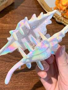 2件組美人魚貝殼髮夾，幻彩珍珠光澤法式復古髮夾，防滑強抓力，夏季海灘飾品 - 彩色 - 查看 7