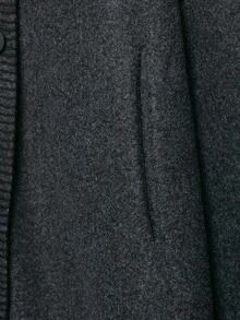 Seelio Autumn/Winter New Women's European & American Style Fashion Minimalist Versatile Loose High Neck Long Sleeve Button-Up Jacket - Dark Grey - View 7