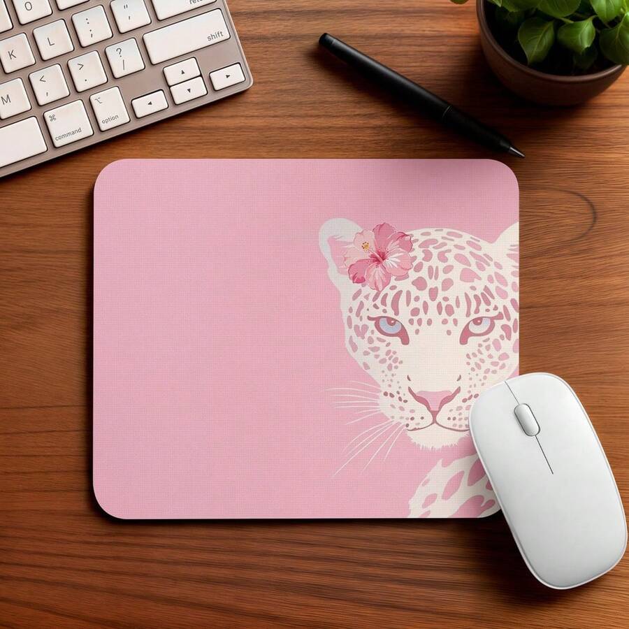 Mousepad Antiderrapante 25x18 Onça Oncinha  Coquete - Retângulo - Visão 1