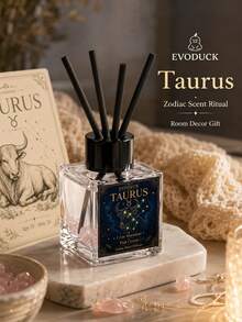 EVODUCK 1pc Smokeless Taurus Zodiac Crystal Reed Diffuser 50ml, Botanical Vanilla Fragrance Oil With Pink Crystal & 4 Fiber Reeds, Flameless Scented Diffuser For Bedroom Nightstand Vanity, Zodiac Birthday & Christmas Gift For Her, Home Fragrance Decor - Mixed Fragrance - View 9