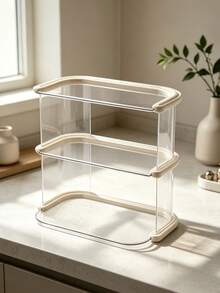 Multi-Layer Acrylic Cup Rack, Vintage Tabletop Mug Holder, 2/3 Tier Countertop Organizer, Dual-Use Vanity Makeup Tray, Detachable Easy-Clean Stand For Kitchen, Bar, Dresser, Holds Mugs, Teacups, Cosmetics, Jewelry & Bathroom Items - Multicolor - View 13