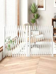 Bamboo Pet Playpen, No-Drill Installation, Freely Adjustable Width, Diamond Hollow Design For Good Ventilation, Stable Protection, Suitable For Both Cats And Dogs, Foldable For Space-Saving Storage. - Random Color - View 5