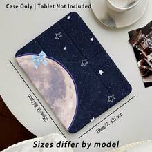 滿月與星星圖案彩繪效果平板保護殼，適用於 MatePad SE 11/MatePad 11/MatePad 11.5 2025/Pad 8/9/10/X8/X8A/X9、Xiaoxin、Apple 10代/A16 11代/Air/Pro 11 及 A9 - 款式16 - 查看 3
