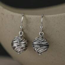 DIYCCPC Minimalist And Elegant Teardrop Design Earrings, Overall Style Gentle And Exquisite, Radiating Oriental Classical Charm - Antique Silver - View 5