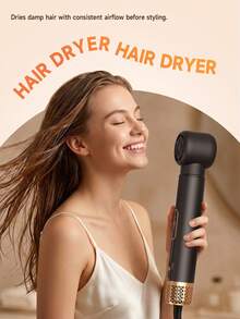 UKLISS 5-In-1 Hot Air Brush & Hair Dryer With LCD Temperature Display And 5 Accessories: Auto Curler, Smoothing Brush And Round Volumizing Brush. Suitable For Wet/Dry Hair, All Hair Types. Perfect For Home, Salon, Travel And Gifts - Multicolor - View 7