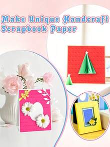 1/2 piezas Herramienta de repujado de papel ondulado, herramienta pequeña para plegar papel, adecuada para manualidades hechas a mano, cartulina y decoración de álbumes de recortes, con adhesivo de doble cara - multicolor - Ver 3