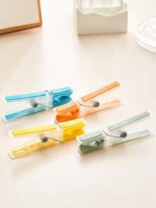 6/12/24pcs Soft Rubber Non-Marking Clothes Pegs, Thickened Windproof Laundry Clips, Random Color Multi-Purpose Hanging Clips, Durable And Flexible, Suitable For Towels, Clothing, Socks, Beach Towels, Bedding, Balcony Clothesline And Home Use - Multicolor - View 8