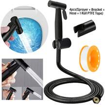 Pressurized Handheld Bidet Sprayer For Bathroom, Hotel Apartment Shower Room Accessory, Modern Minimalist Toilet Brush Spray Gun Set, Bathroom Home Bidet Basin Pressurized Spray Head (4-Piece Set Includes Spray Gun, Bracket, Hose, 1 Roll Of Tape) - Spray Gun - View 9