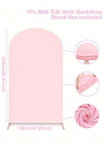 1pc 80*180cm Elastic Arch Backdrop Cover, Beige/Ivory/Light Pink Party Backdrop Cloth, Wedding Arch Cover, Wedding Party Arch Cloth Panel, Backdrop Decor, Suitable For Birthday, Party, Bridal Shower, Gender Reveal, Garden Outdoor Ceremony, Holiday Gift, Back To School, Washable And Reusable (Arch Stand Not Included) - Multicolor - View 29