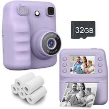 Appareil photo instantané, appareil photo d'impression instantanée, appareil photo numérique selfie avec fonction d'impression photo instantanée, portable 48MP 1080P HD vidéo, équipé d'une batterie rechargeable 1300mAh grande capacité, livré avec une boîte cadeau exquise, portable et facile à utiliser, compact et léger, convient pour les voyages, les photos de famille et les activités de plein air, cadeau parfait pour les vacances et les occasions spéciales (Noël, anniversaire, Nouvel An) - Voir 20