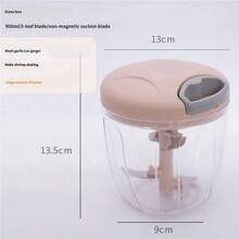 Pengolah Makanan Manual Tarik Tali 500/900ML, Pengolah Sayuran Multifungsi 5 Pisau. Aksesori Dapur Portabel Tahan Lama, Cocok untuk Mengiris Bawang Bombay, Bawang Putih, Cabai, Kacang-kacangan, dan Daging. Alat Pemotong Dadu dan Iris Cepat, Cocok untuk Salad, Bumbu, Isian, dan Makanan Halus. Mudah Dibersihkan. - MultiWarna - View 16