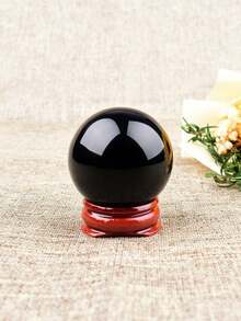 1 buah Bola Kristal Obsidian Alami dengan Dudukan, Dekorasi Meja, Batu Energi Penyembuhan Koleksi untuk Rumah, Hadiah Liburan - bola obsidian - View 8