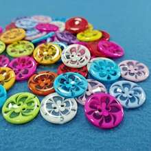 50/100pcs Mixed Color Flower Buttons Translucent Resin Round Buttons DIY Decorative Buttons Handmade Craft Supplies Clothing Sewing Knitting Accessories (Size: 1.35cm) - A - View 5