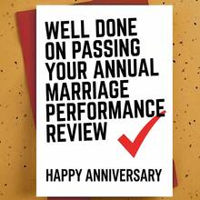Anniversary Greeting Card – Humorous "Annual Marriage Performance Review" – Versatile Card Expressing Love And Care For Spouses, Partners, Or Friends – High-Quality Anniversary Card Suitable For Anyone - A - View 1