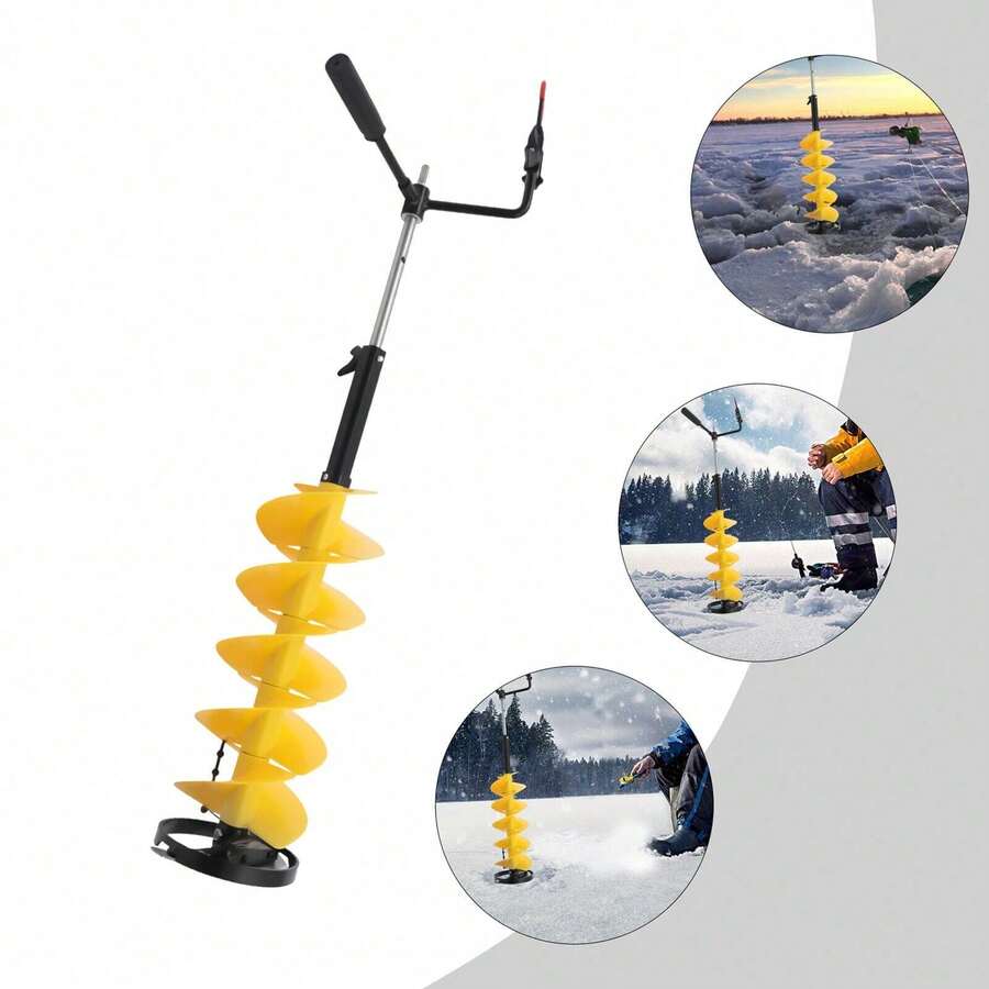 XIANXUS Cordless Ice Drill Auger 8" Scoop Chipper Universal Drill Adapter+Extension Rod - Yellow and Black - View 1