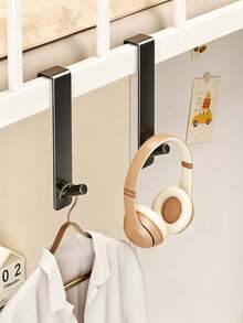 1pc/10pcsBathroom Cabinet Hook Home Storage Rack, No Drill Over Cabinet Door Hanging Hook, Punch Free Space Saving Hanger For Bathroom Cupboard Kitchen Cabinet To Hang Towels Sponges Keys And Daily Small Household Items - Multicolor - View 3