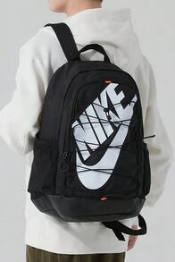 Unisex Lightweight Outdoor Backpack NIKE HAYWARD BKPK Travel Laptop Backpack Student Outdoor Sports Backpack HJ8200-010 - Black/Black/Eye-catching Orange - View 3