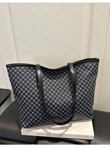 New Fashion Women's Large Capacity All-Over Print Letter Pattern Decorated Double Handle Tote Bag, Suitable For Work Commute - Multicolor - View 9