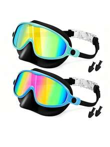1/2 Packs Kids Swimming Goggles With Nose Clip, Suitable For Children Aged 3 To 14, Wide Field Of View, Anti-Fog, UV Protection, First Day Of School - Multicolor - View 12