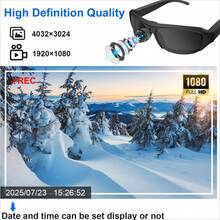 Sports Video Glasses, Smart Video Glasses, 90-Minute Battery Life, 75° Wide Angle, Wearable Camera, Glasses With Video And Photo Functions, For Meetings, Comes With A 64GB Memory Card, Perfect Holiday Gift For Friends For Christmas And Halloween! - View 9