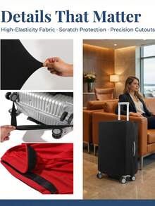 1pc Luggage Dust Cover Trolley Case Protective Cover Solid Color Travel Case Dust Cover Thickened Elastic Trolley Cover Wear Resistant, Luggage Cover - Multicolor - View 2
