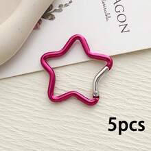 5pcs/10pcs Multicolor Star-Shaped Clasp Keychain Fastener, Clothing & Bag Decorative Buckle, Car Key Pendant, Holiday Birthday Decoration - Multicolor - View 14