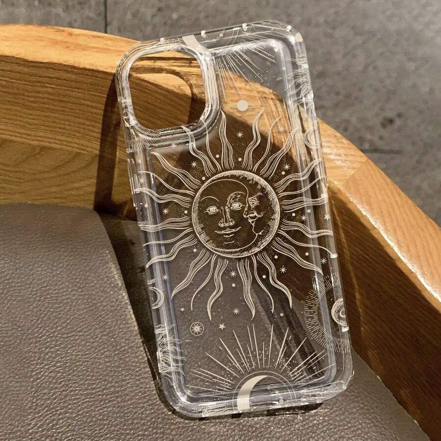 เคสโทรศัพท์แบบเต็มตัวลายดาราศาสตร์ดวงอาทิตย์ ดวงจันทร์ และดวงดาว แบบสร้างสรรค์ วัสดุซอฟต์เชลล์ - โปร่งใส - ดู 1