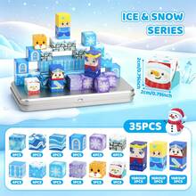 35pcs Magnetic Building Blocks - Snow Forest Theme - DIY Ice And Snow World, Travel Portable Set, Children's Snow House Shape Assembly, Creative Play Toys For Boys And Girls, STEM Sensory Construction - Multicolor - View 8