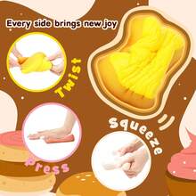 1pc Soft Comfortable Toast Squeeze Stress Relief Doll, Available In Pink, Yellow, White, Green, Ideal Stress Relief Doll. Suitable For Birthday Gifts, Holiday Gifts, Daily Surprise Gifts, Desktop Creative Decor And Party Favors. This Slow Rebound Cute Squeeze Doll Can Also Be Used As Halloween Gift, Christmas Gift. - Multicolor - View 8