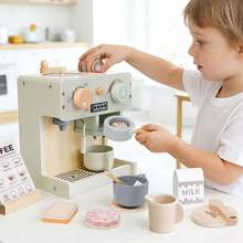 Juego de Máquina de Café de Madera para Juego Simbólico, Adecuado para Niños de 3 Años o talla grande, Juguete de Juego de Rol de Madera, Juguete de Máquina de Café para Niños con Accesorios de Café Completos, Juguete de Juego de Rol de Cocina Estilo Montessori, Regalo Ideal de Cumpleaños o Navidad para Niños y Niñas - Multicolor - Ver 3