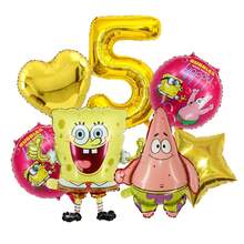 SpongeBob SquarePants 可愛方褲生日裝飾氣球套組 8件組，包含大型立式與角色鋁箔氣球，全 Mylar 氣球，適用海底主題生日派對桌面與背景裝飾 - 卡通氣球 - 查看 20