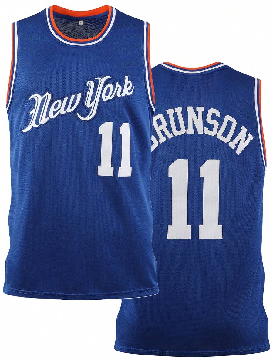 Men's Basketball Jersey 11 Blue Embroidered Sports Tank Top - Blue - View 1