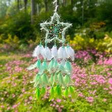 1pc Dreamy Feather Dream Catcher Wall Hanging Decor For Children's Room, Bedroom, Girly Style, Popular Ins Style Chime Wall Ornament - Multicolor - View 19