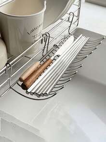 Expandable Hanging Drain Basket Rack, Western Utensil Fork & Spoon Holder, Extendable Small Hanging Rack For Kitchen Sink Extension And Storage, Solves Storage Problems - Multicolor - View 8
