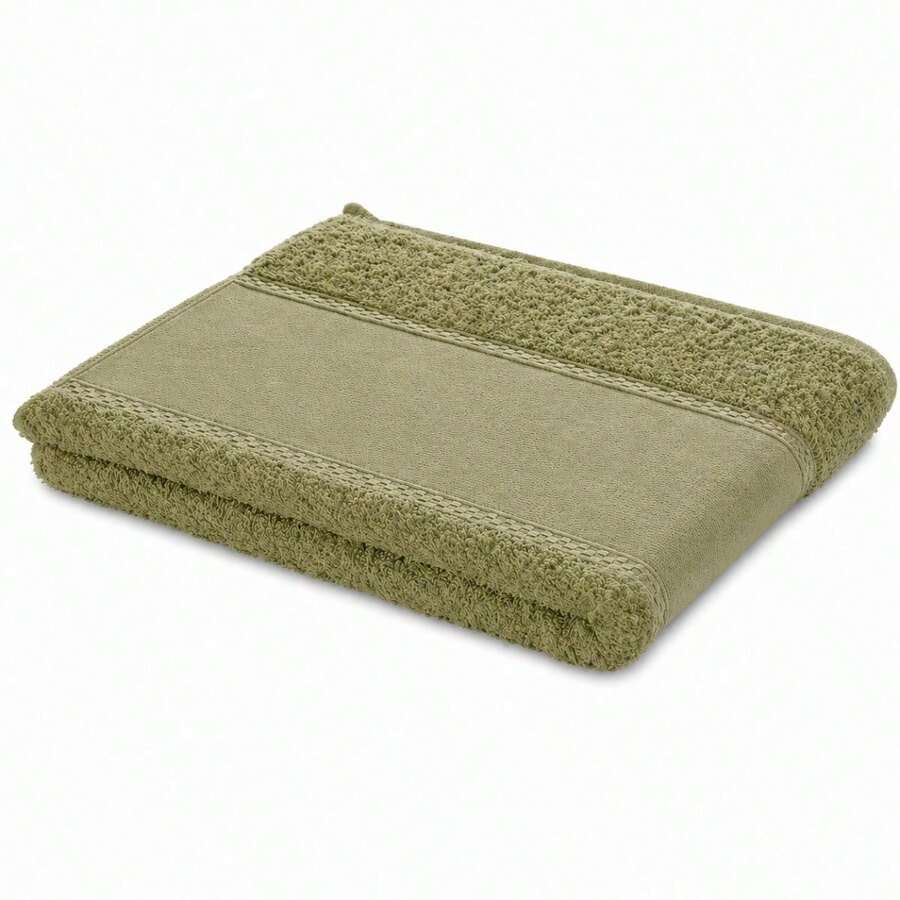 Set Of 3 100% Cotton Machine Embroidery Face Towels - 橄欖綠 - 查看 1