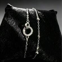 1pc Minimalist Elegant Niche Moebius Ring Double-Layer Bracelet, Suitable For Daily Commute - Silver - View 2