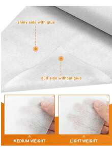 Iron-On Fusible Fleece Interlining 11.8" X 10 Yards, Medium-Light Weight Single-Sided Fluffy White, Suitable For Quilting, Tote Bags And Home Decor - White - View 8