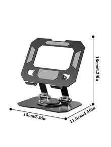 1pc New Silver/Black Tablet Stand, Desktop Live Streaming Phone Holder With 360° Rotating Base, Metal Design Wide And Stable Ensuring Secure Grip, Compatible With Multiple Tablets And Phones, Multi-Function Mounting Device, Multi-Angle Adjustable Design, Suitable For Office Desk/Workstation Office Staff And Tech Enthusiasts - View 2