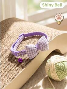 Multi-Color Pet Cat Dog Collar With Adhesive Cotton Cute Bow Plaid Pattern Suitable For Small And Medium Pets Decoration - Multicolor - View 11