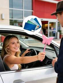 Contactless Payment Card Extender, Portable Contactless Card Holder, Credit/Debit Card Reach Extender, Suitable For Drive-Thru, Toll Booth, Retail Store Contactless Transactions, ID Card Organizer - Multicolor - View 2