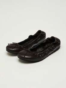 2026 Spring/Summer New Women's Shoes Bow Decor Ballet Flats - Brown - View 11
