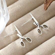DIYCCPC Fashion Niche Style 3D Scissor Earrings, Suitable For Streetwear And Personalized Styling, Unisex Body Jewelry - Antique Silver - View 5