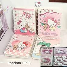 [SANRIO Series Bestseller] Sanrio Official Authorized 4-Piece Set/Random A: 4 Pcs Random Mini Spiral Notebooks, Cartoon Notebooks A7 Cute Mini Portable Pocket Notebooks, Student Gift School Supplies - Multicolor - View 16
