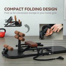 Foldable  Squat Machine, Hip Thrust Machine With Push Up Stand, Multipurpose Glute Workout Equipment-XY446133 - A91-381V00BK - View 5