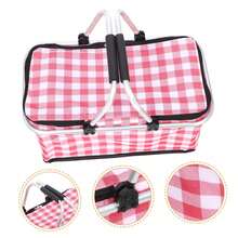 Insulated Picnic Carrier Bag Multi Function Bento Storage Basket For Outdoor Gatherings Lightweight And Compact Design For Food Preservation For Picnics Camping - Red - View 5