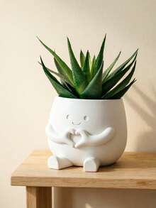 Heart-Shaped Flower Pot, Cute Succulent Plant Pot Container, High Aesthetic Value Small Flower Pot, Office Indoor/Outdoor Desktop Home Decor, Halloween Decoration, Back To School, Dorm Decor, School, Room Decor, Desktop Decor, Gardening Supplies - Love Donation - View 2