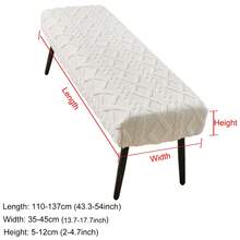 Soft Fleece Bench Seat Cover, Elastic Full Wrap Bench Slipcover For Home, Leisure Bench Cover - Multicolor - View 13